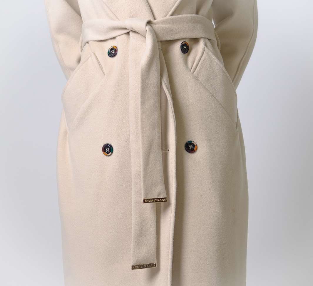 CODA Double Breasted Coat / Almond