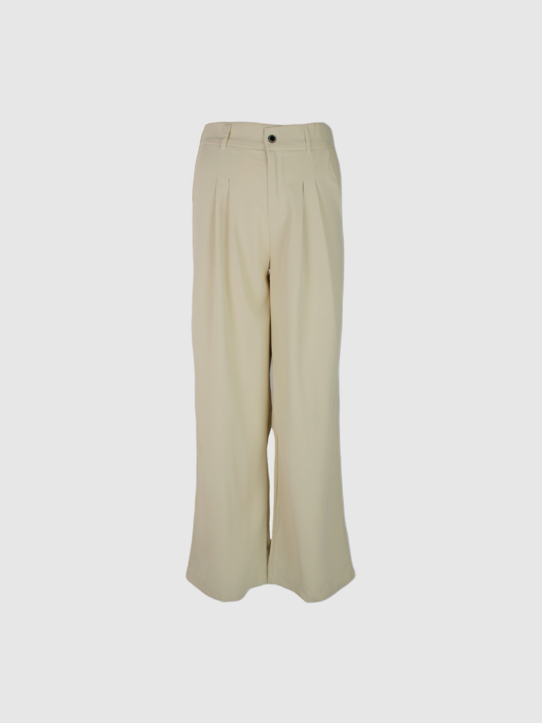 Sand Color Waisted Wide-Leg Pants