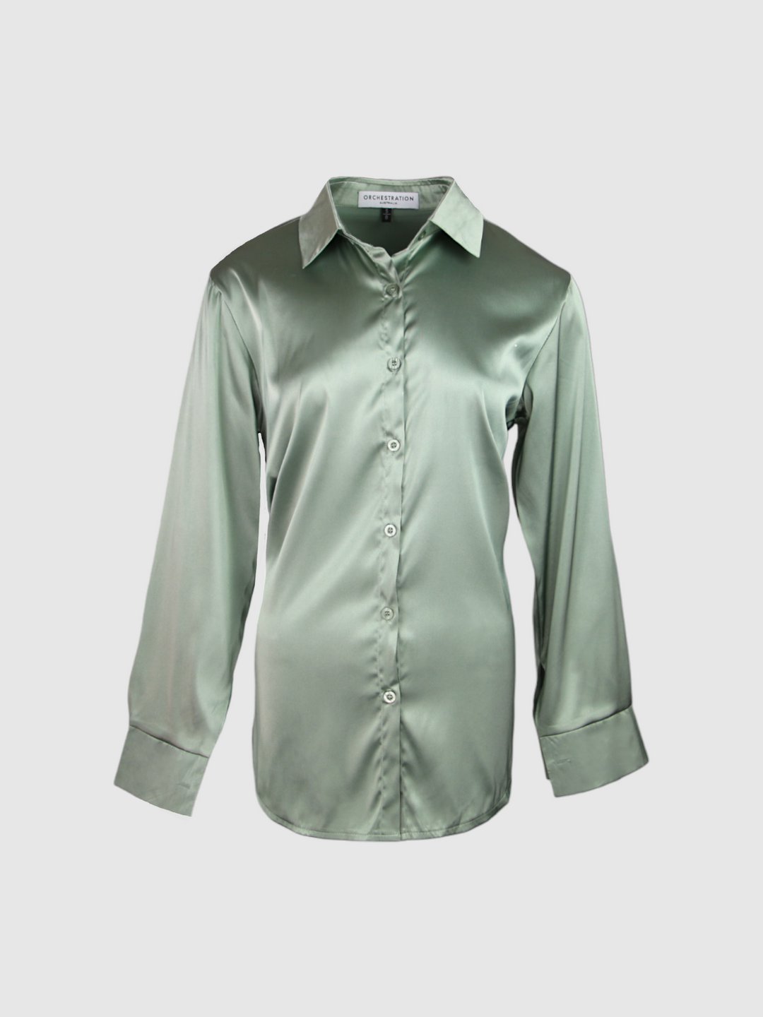 SINFONIA Olive Satin Blouse 