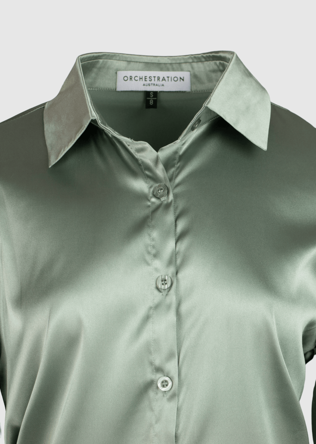 SINFONIA Olive Satin Blouse 