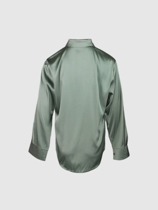 SINFONIA Olive Satin Blouse 