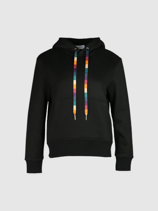 HARMONY | Signature drawstring hoodie / Jet black