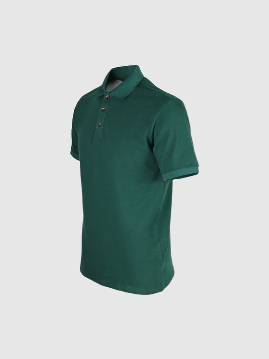  Racing green Polo Shirt With Signature Button For Men