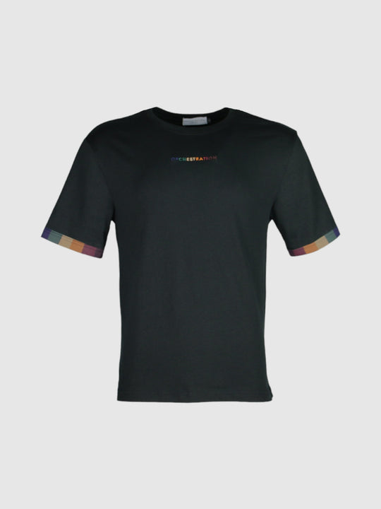 Ebony Color Embroidered  Men's T-Shirts