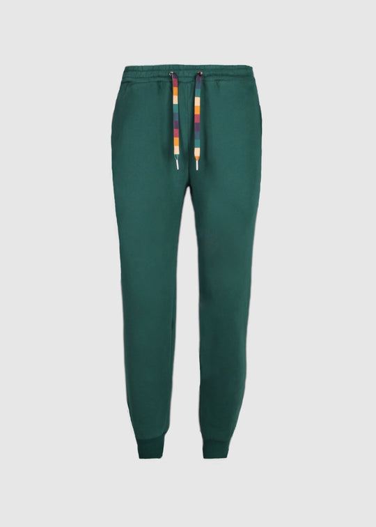  Racing green Color Lounge Pants With Signature Drawstring For Men