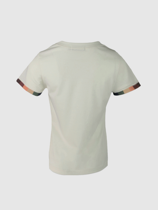 Egg White Embroidered T-Shirt For Women's