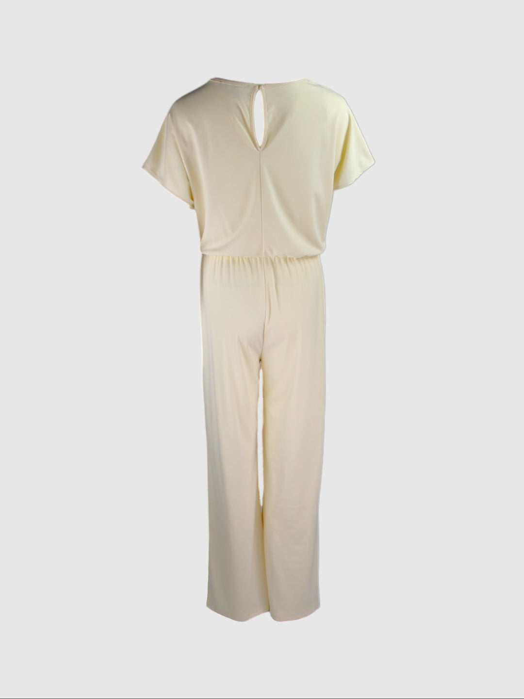  Buttercream Color Jumpsuit With Tie 