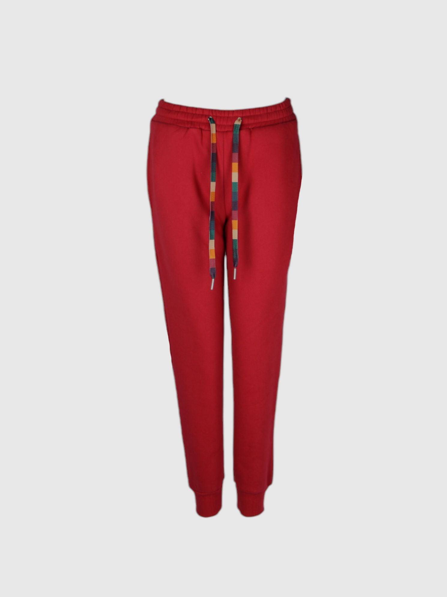 Crimson Color Lounge Pants With Signature Drawstring For Women