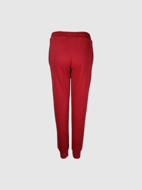 Crimson Color Lounge Pants With Signature Drawstring For Women